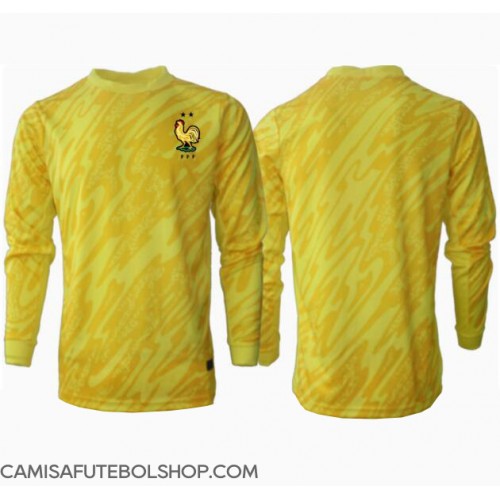 Camisa de time de futebol França Goleiro Replicas 1º Equipamento Europeu 2024 Manga Comprida
